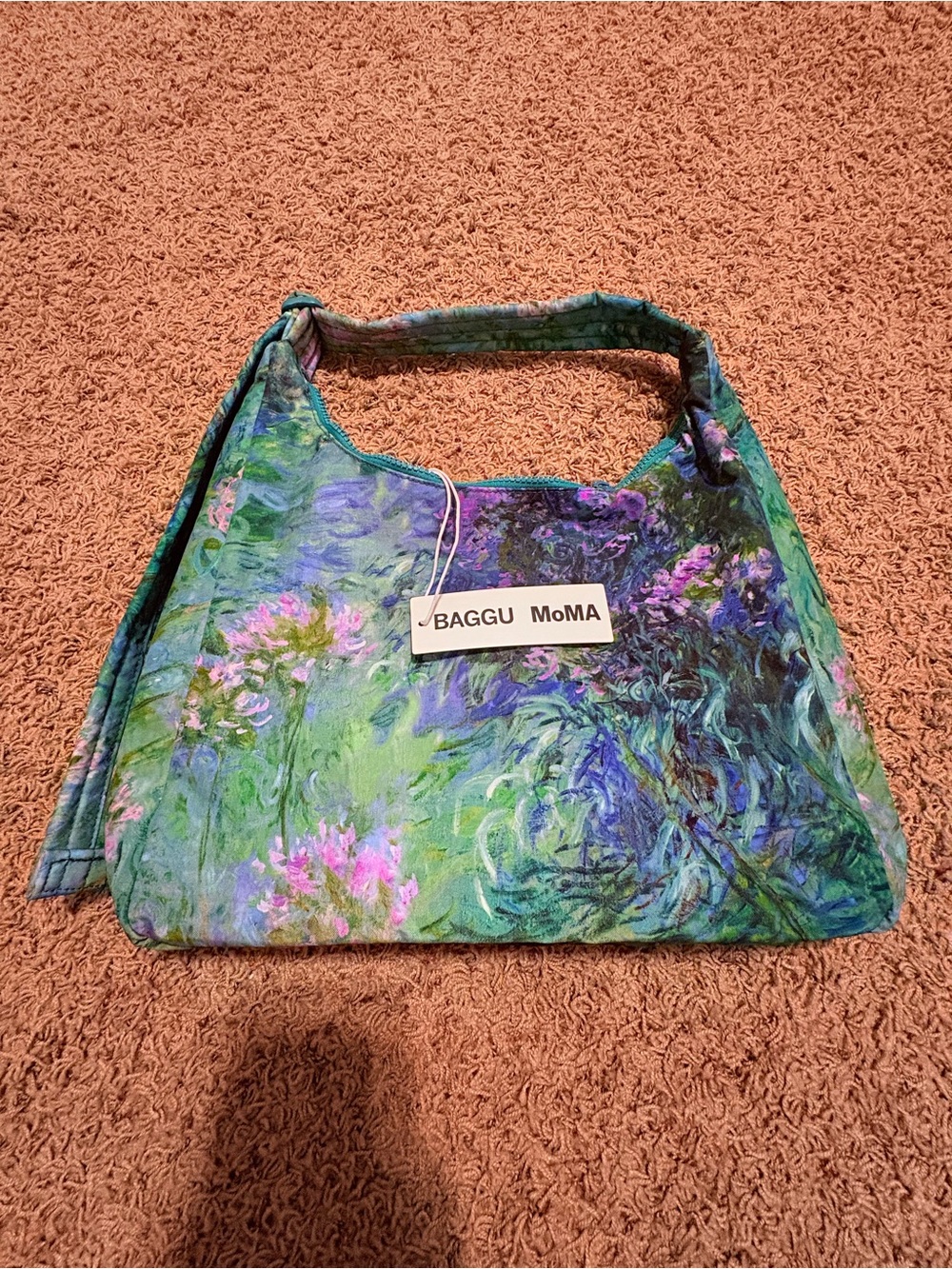 BAGGU Nylon Shoulder Bag in Agapanthus by Claude Monet